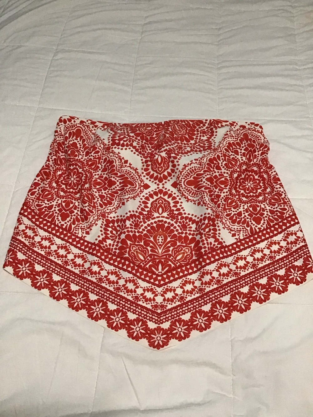 Kona Sol Red and White Printed Tankini Top M